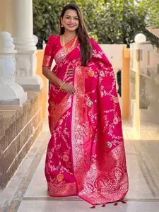 SGF11 Ethnic Motifs Woven Design Zari Pure Silk Kanjeevaram Saree