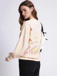 glitchez Printed Cotton Terry Oversized Sweatshirt