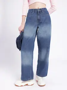 glitchez Women Baggy Fit Heavy Fade Jeans