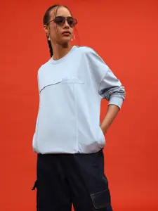 glitchez Open-Front Stitch Paneled Sweatshirt