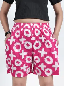 GAB Women Printed Cotton High-Rise Shorts