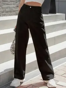 RIVI Women Jean Mid-Rise Straight Fit Clean Look Stretchable Jeans