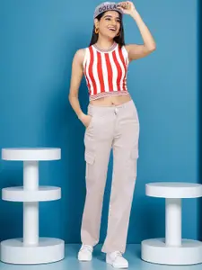 DressBerry Women Super Straight Fit High-Rise Stretchable Jeans