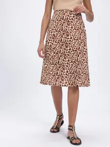 glitchez Printed Side Slit A-Line Skirt