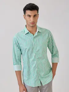 Raymond Striped Slim-Fit Cutaway Collar Formal Shirt