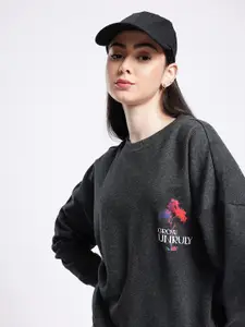 glitchez Printed Oversized Sweatshirt