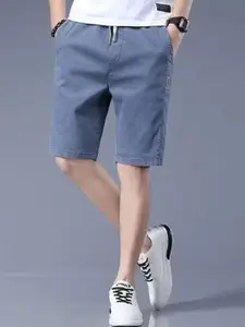 StyleCast x Revolte Men Regular Fit Low-Rise Outdoor Denim Shorts