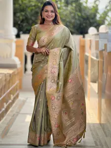 SGF11 Women Ethnic Motifs Zari Pure Silk Kanjeevaram Saree