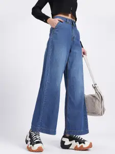 glitchez Women Light Fade Wide Leg Jeans