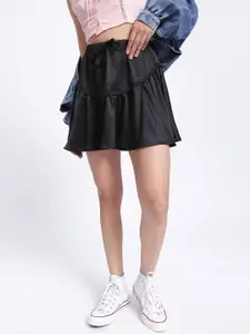 glitchez Flare Lace Detail Mini Skirt