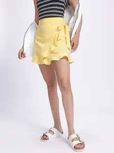 glitchez Ruffle Wrap Mini Skirt