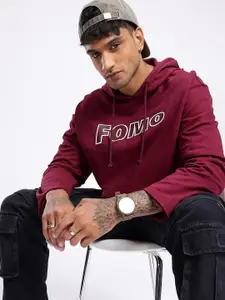 glitchez Printed Cotton Terry Relaxed Fit Hooded Pullover Sweatshirt