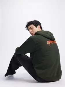 glitchez Men Printed Hooded Sweatshirt