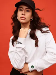 glitchez Cotton Terry Oversized Crop Sweatshirt