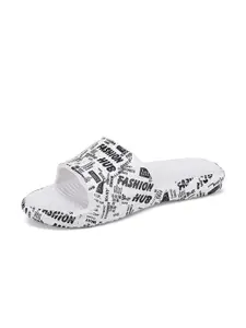 DRACKFOOT Men Printed Casual Synthetic Slider Flip Flops