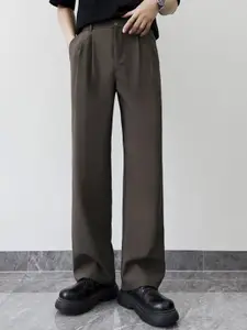 StyleCast x Revolte Men Solid Mid-Rise Regular Fit Formal Trousers