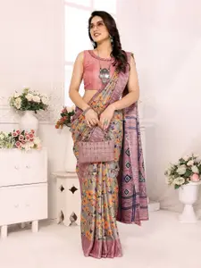 Anouk Floral Printed Khadi Saree