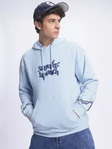 glitchez Typography Print Oversized Fit Sweatshirt