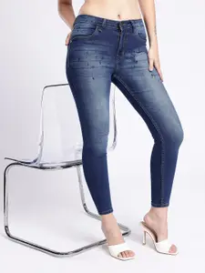 glitchez Women Cool Touch Skinny Fit Heavy Fade Cropped Jeans