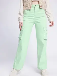 glitchez Women Straight Fit Cargo Jeans