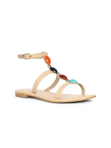 Saint G Women Embellished Open Toe Flats