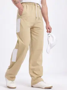 glitchez Men Contrast Trim Relaxed Fit Track Pants
