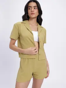 glitchez Textured Shirt & Shorts Set