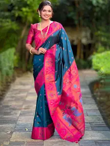 SGF11 Women Woven Design Zari Pure Silk Paithani Saree