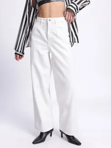 glitchez Women Pure Cotton Light Shade Baggy Fit Jeans