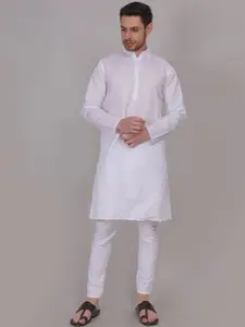 4u Fashion Men Woven Design Mandarin Collar Kurta with Harem Pants