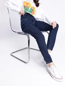 glitchez Women High-Rise Mom Fit Light Fade Jeans