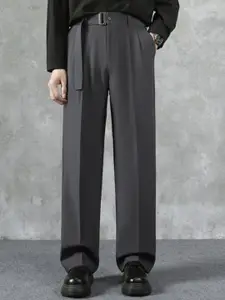 StyleCast x Revolte Men Pleated Mid-Rise Regular Fit Trousers