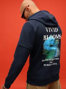 glitchez Printed Cotton Terry Hooded Sweatshirt