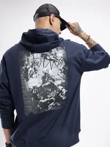 glitchez Printed Cotton Terry Oversized Hooded Sweatshirt