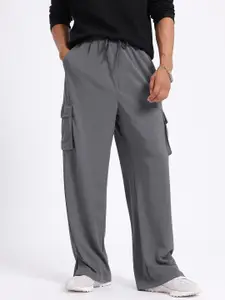 glitchez Men Cargo Relaxed Hem Slit Track Pants