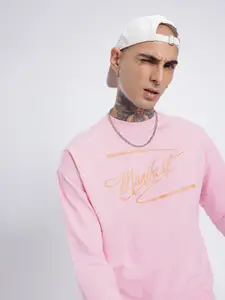 glitchez Printed Cotton Oversized Sweatshirt