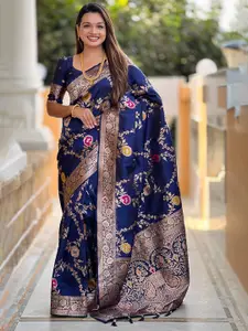 SGF11 Women Woven Design Zari Pure Silk Kanjeevaram Saree