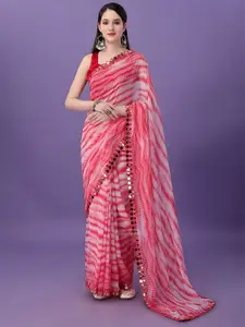 Anouk Tie and Dye Dyed  Embellished Mirror Work Saree