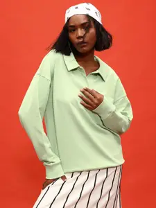 glitchez Drop-Shoulder Sleeves Terry Sweatshirt