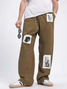 glitchez Men Wide Leg Track Pants