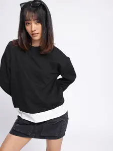 glitchez Cotton Terry Boxy Pullover Sweatshirt