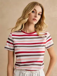 TOOCHKI Women Striped Printed Tshirt