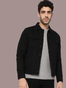 KLIZEN Men Graphic Printed Spread Collar Denim Jacket