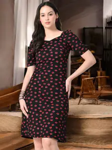 IUGA Women Floral Printed Bodycon Knee Length Dress