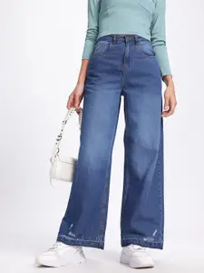 glitchez Women Wide Leg Light Fade Jeans