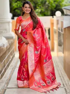 SGF11 Women Ethnic Motifs Woven Design Zari Kanjeevaram Saree