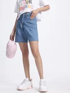 glitchez Women Washed Effect Regular Fit Jorts