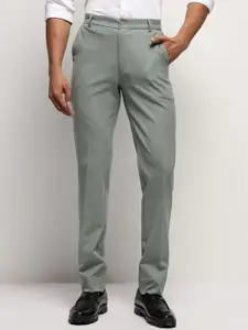 SUBTRACT Men 4 Way Stretch Flex Waist Striped Slim Fit Formal Trousers