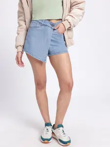 glitchez Women Wrap Mini Denim Skort
