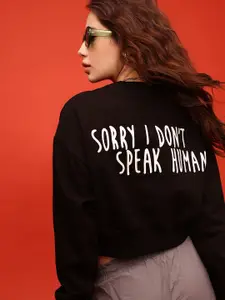 glitchez Cotton Terry Oversized Crop Sweatshirt